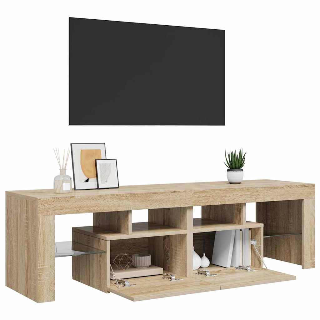 TV ormarić s LED svjetlima boja hrasta sonome 140x36,5x40 cm