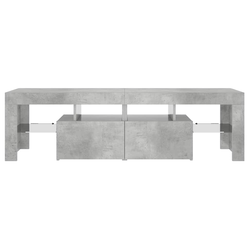 TV ormarić s LED svjetlima siva boja betona 140x36,5x40 cm