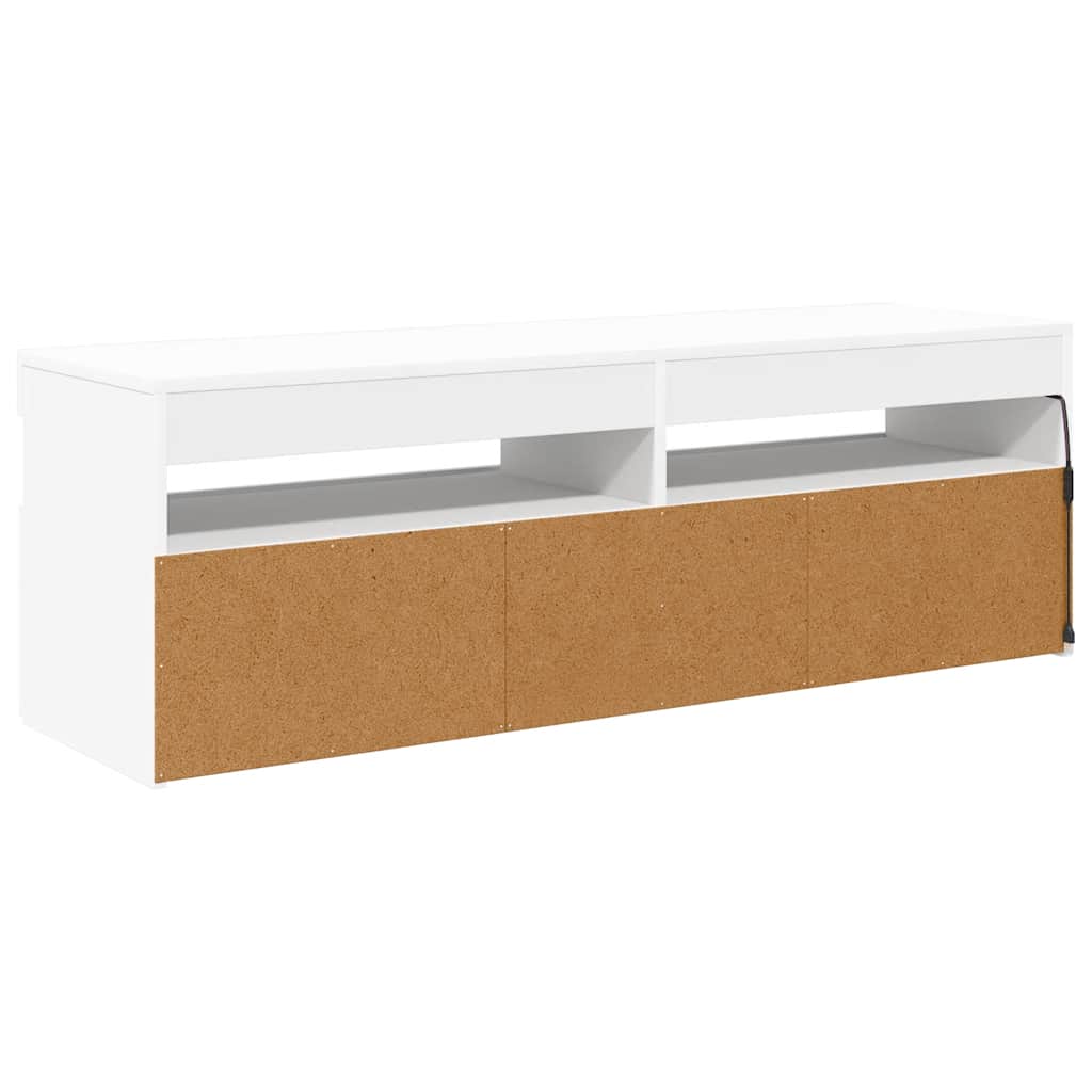 TV ormarić s LED svjetlima bijeli 120x35x40 cm
