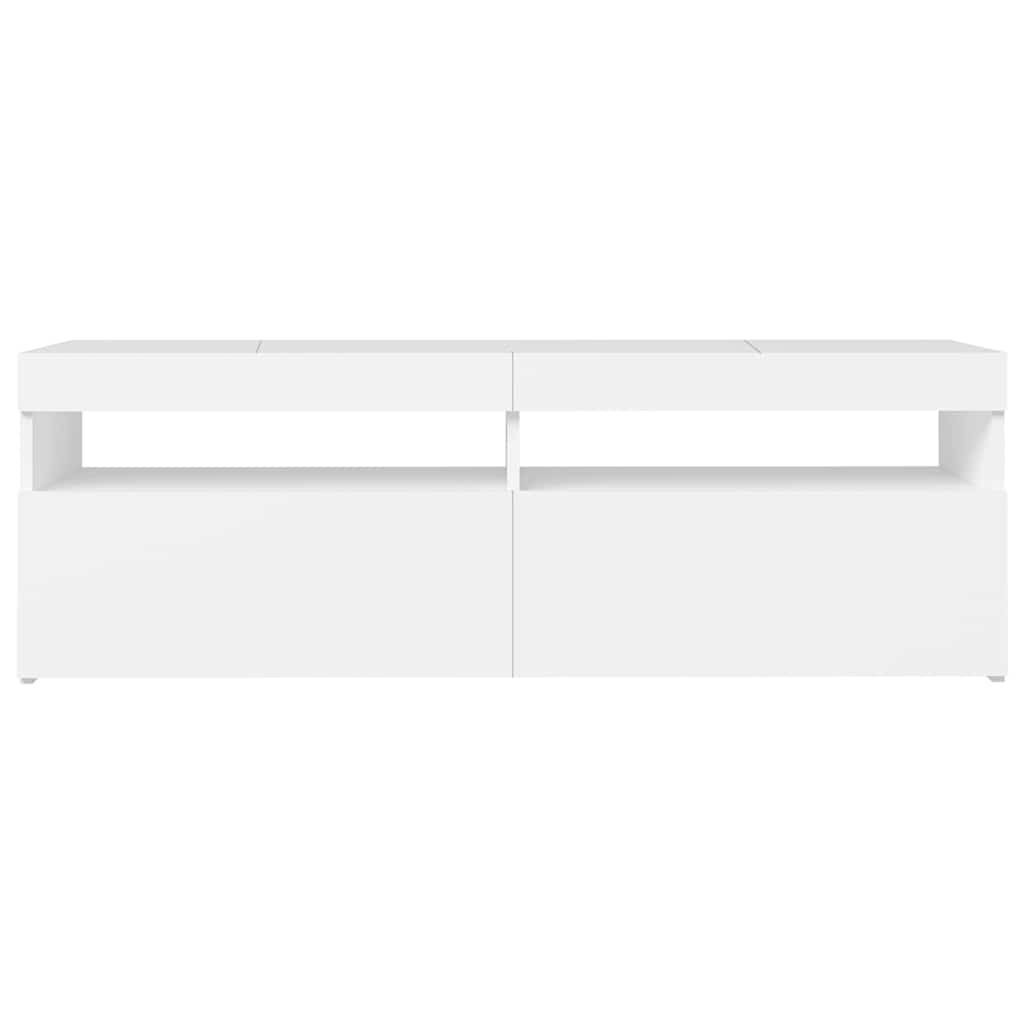 TV ormarić s LED svjetlima bijeli 120x35x40 cm