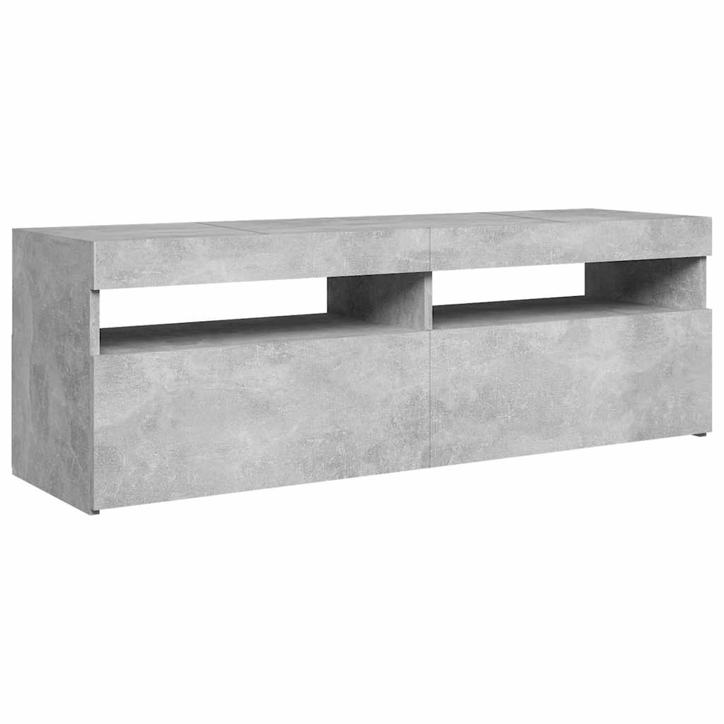 TV ormarić s LED svjetlima siva boja betona 120x35x40 cm