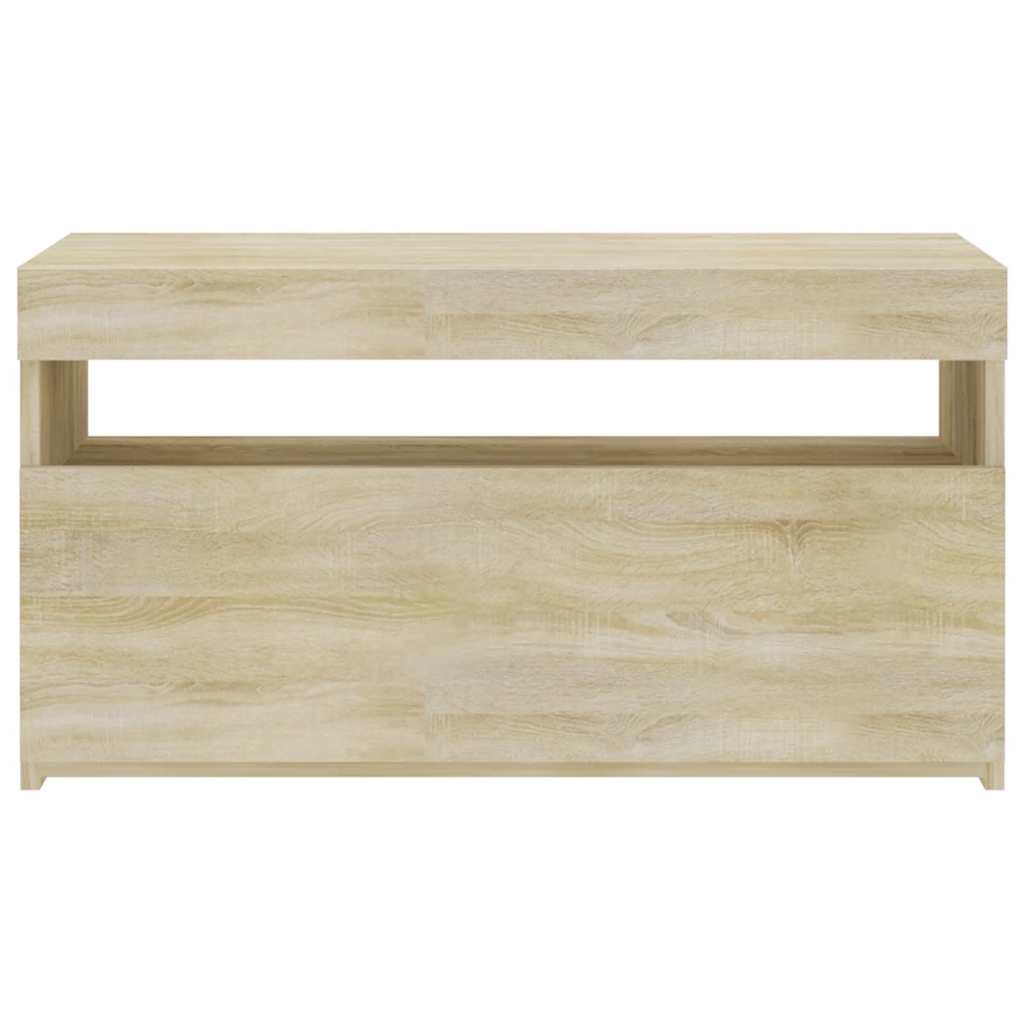 TV ormarić s LED svjetlima boja hrasta sonome 75 x 35 x 40 cm