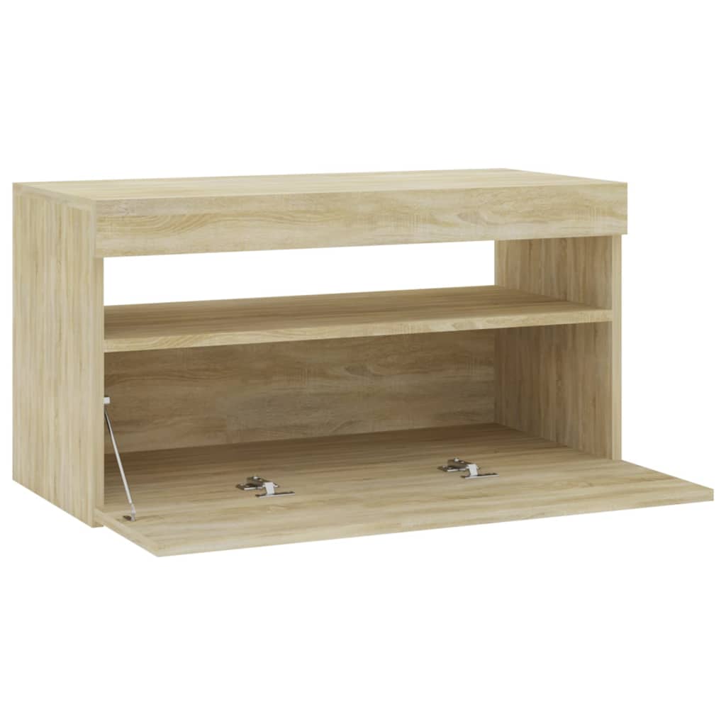 TV ormarić s LED svjetlima boja hrasta sonome 75 x 35 x 40 cm