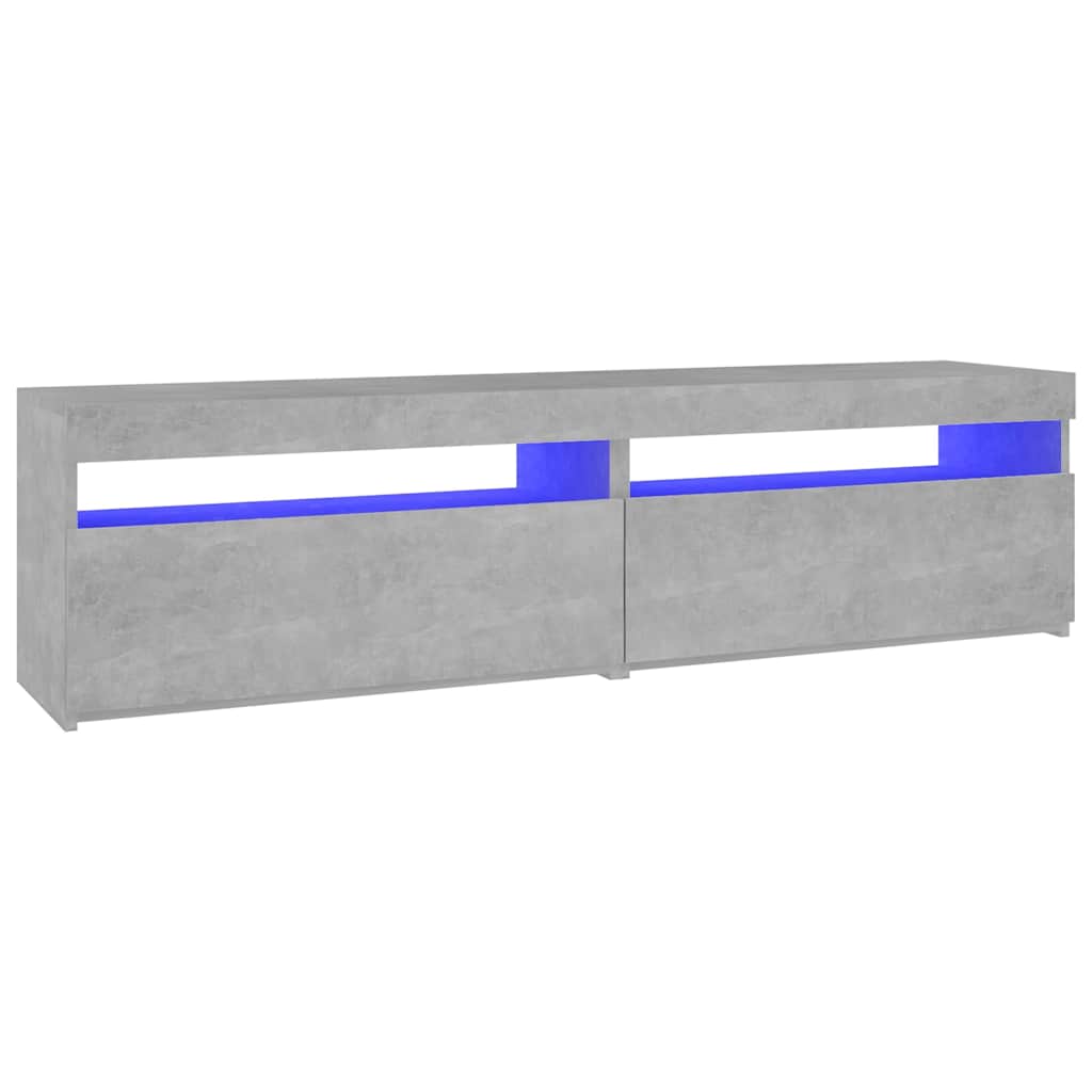 TV ormarići s LED svjetlima 2 kom boja betona 75 x 35 x 40 cm