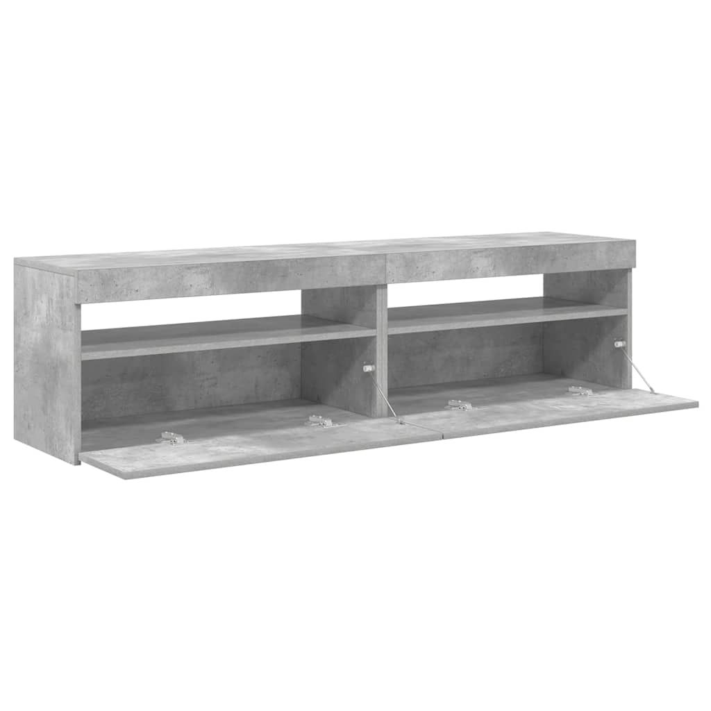 TV ormarići s LED svjetlima 2 kom boja betona 75 x 35 x 40 cm