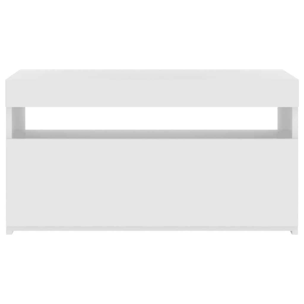 TV ormarić s LED svjetlima visoki sjaj bijeli 75 x 35 x 40 cm