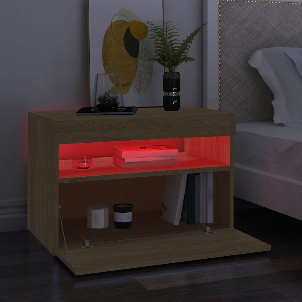 TV ormarić s LED svjetlima boja hrasta sonome 60x35x40 cm