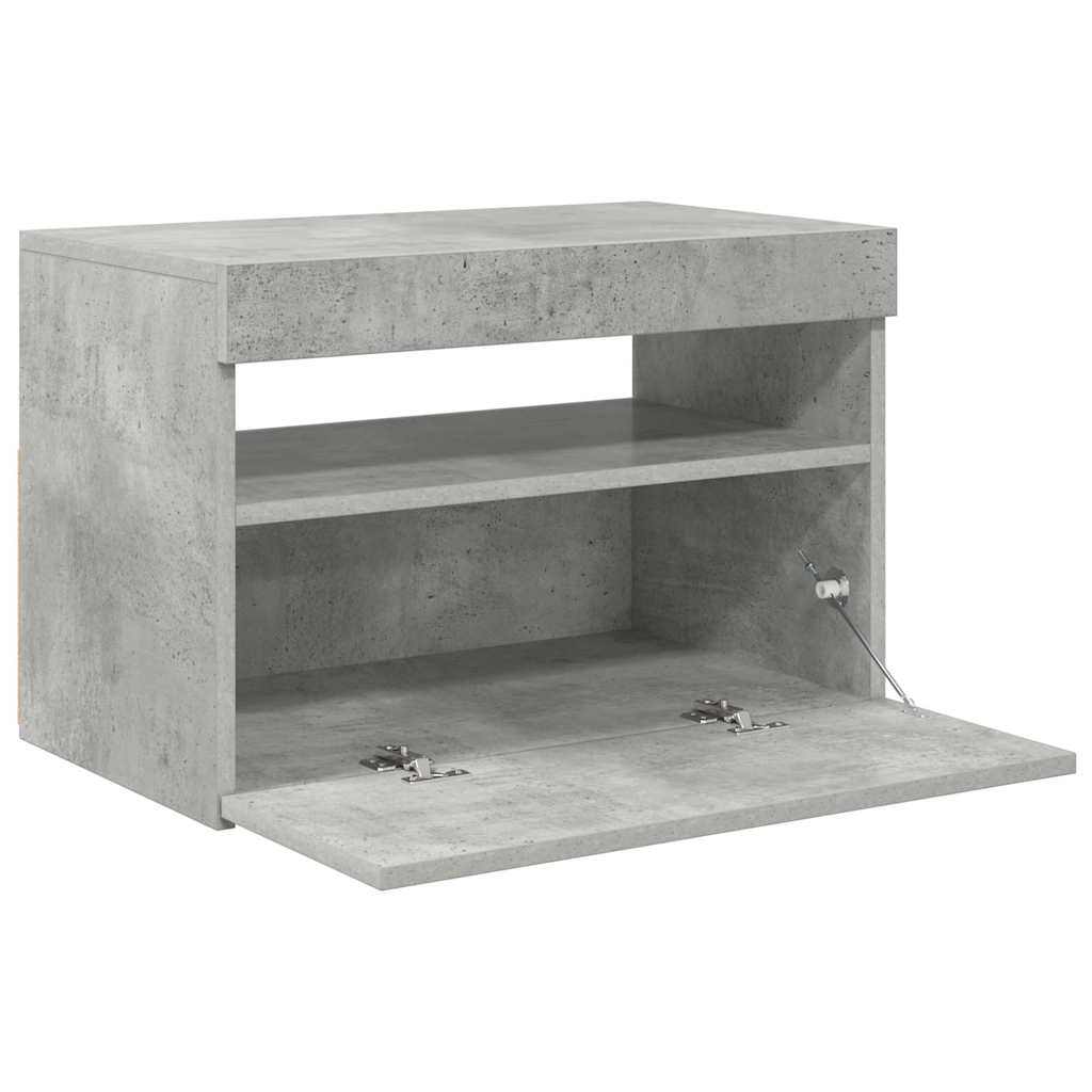 TV ormarić s LED svjetlima siva boja betona 60x35x40 cm