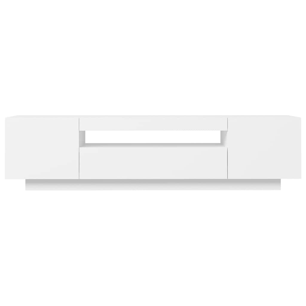 TV ormarić s LED svjetlima bijeli 160 x 35 x 40 cm