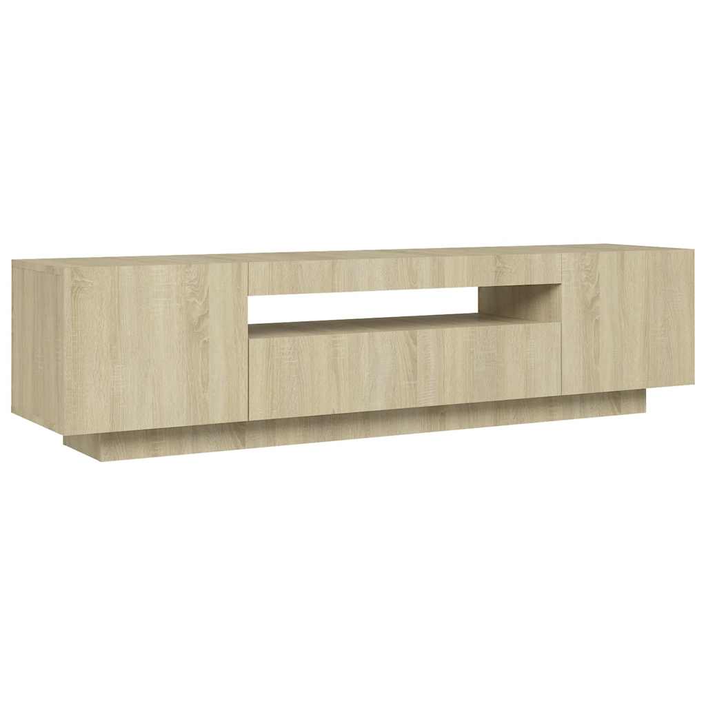 TV ormarić s LED svjetlima boja hrasta sonome 160 x 35 x 40 cm