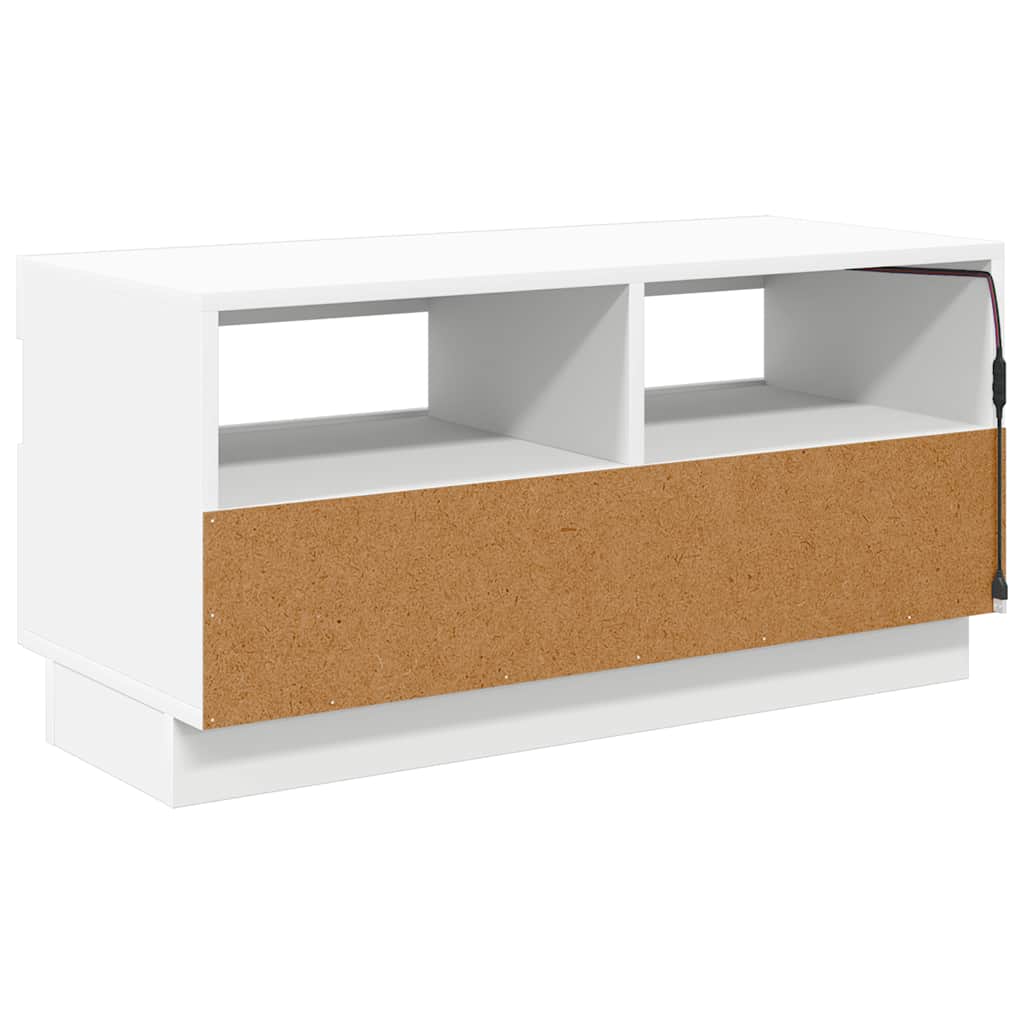 TV ormarić s LED svjetlima bijeli 80 x 35 x 40 cm