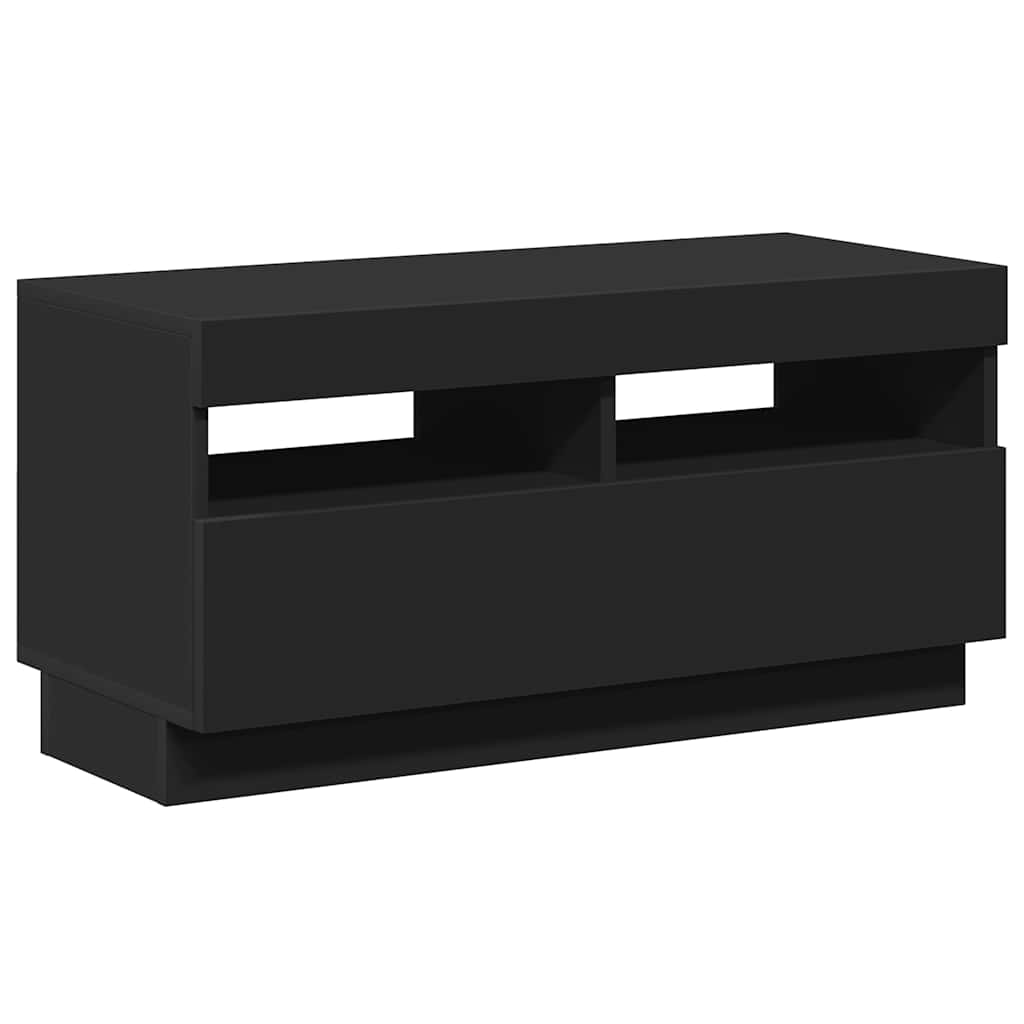 TV ormarić s LED svjetlima crni 80x35x40 cm