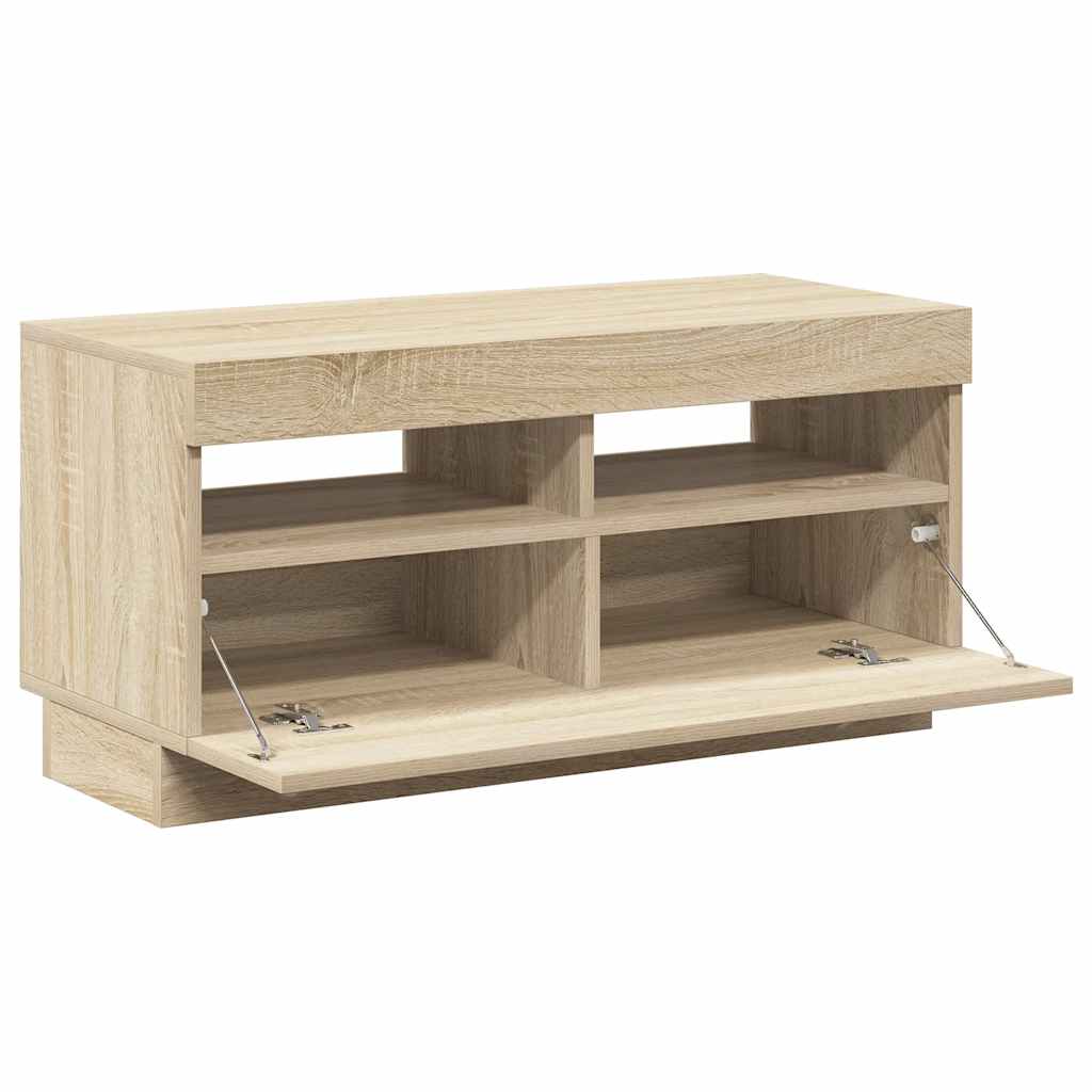 TV ormarić s LED svjetlima boja hrasta sonome 80x35x40 cm