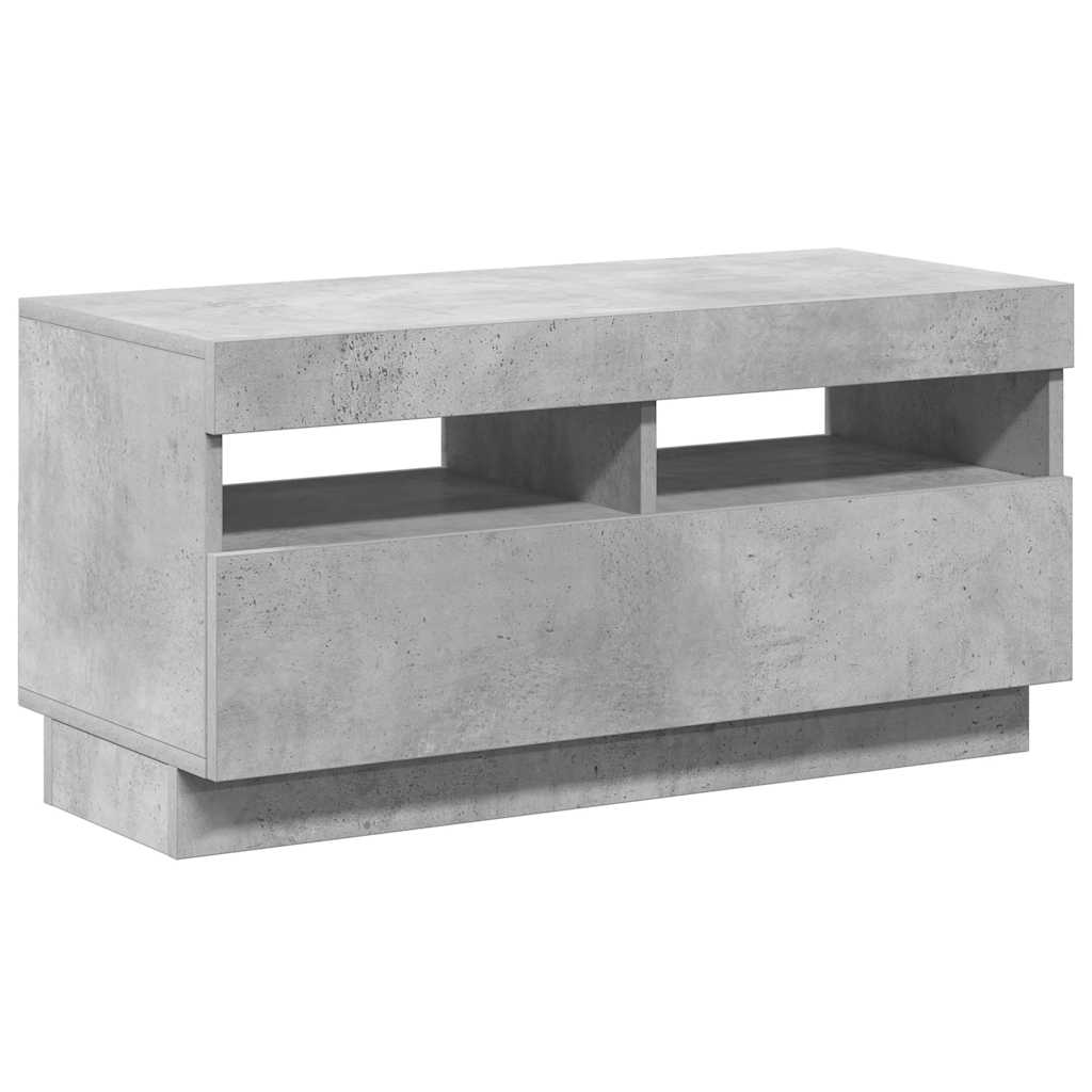 TV ormarić s LED svjetlima siva boja betona 80x35x40 cm