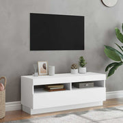 TV ormarić s LED svjetlima bijeli 100 x 35 x 40 cm