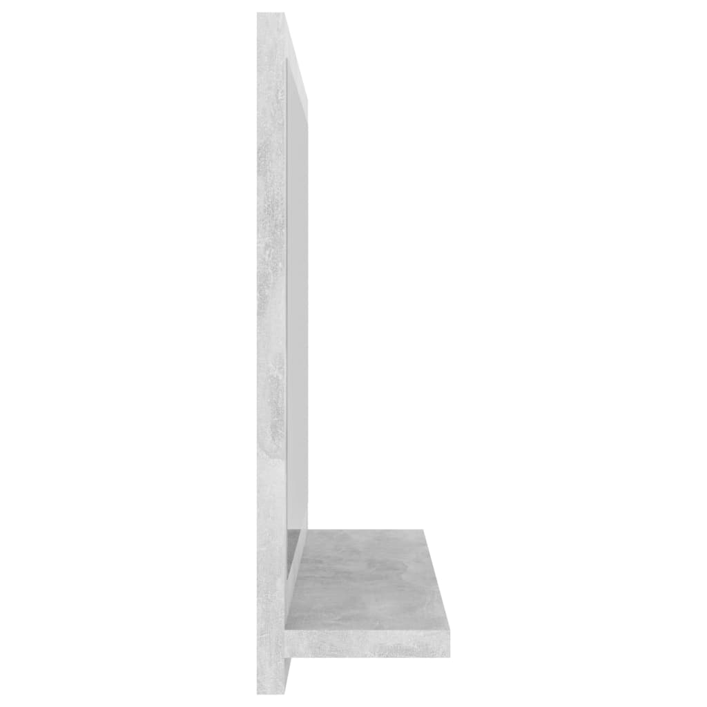 Kupaonsko ogledalo boja betona 40x10,5x37 cm konstruirano drvo