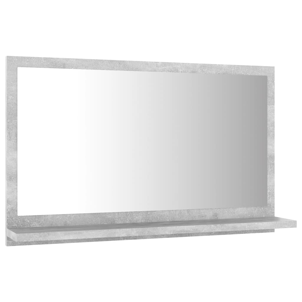 Kupaonsko ogledalo boja betona 60x10,5x37 cm konstruirano drvo