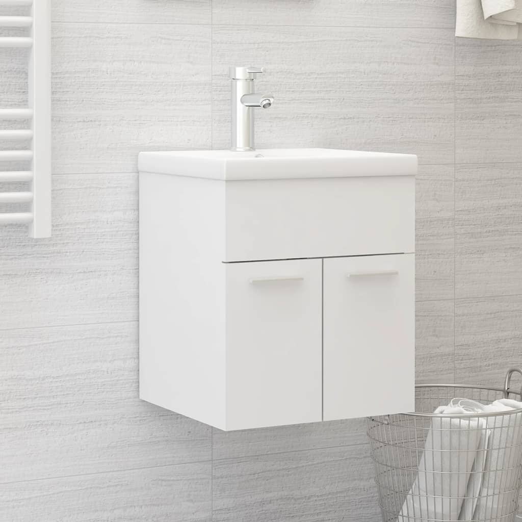 Ormarić za umivaonik bijeli 41 x 38,5 x 46 cm konstruirano drvo