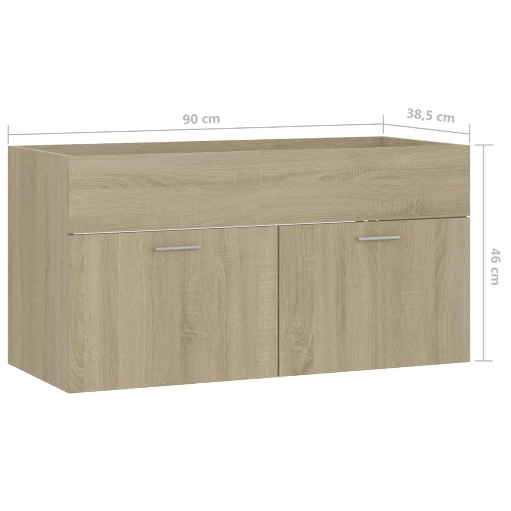 Ormarić za umivaonik boja hrasta sonome 90x38,5x46 cm drveni