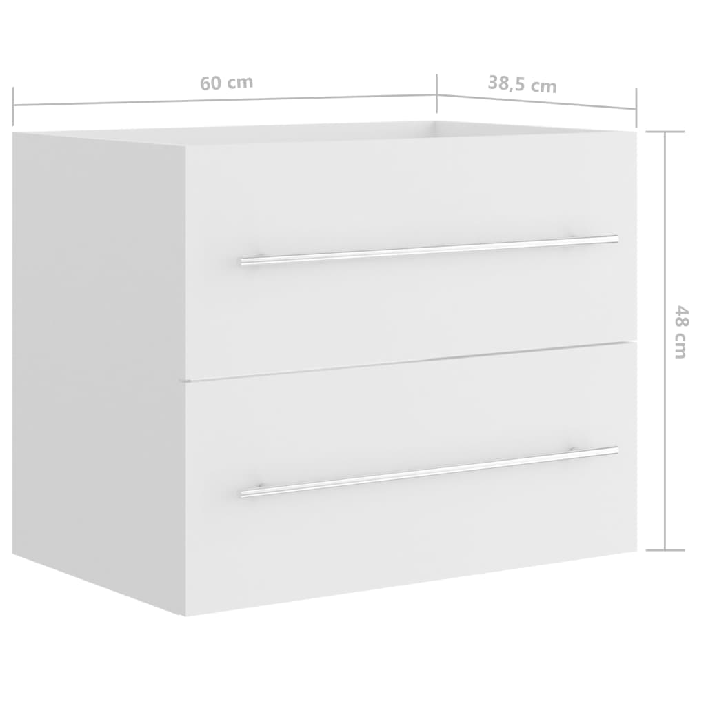 Ormarić za umivaonik bijeli 60 x 38,5 x 48 cm konstruirano drvo