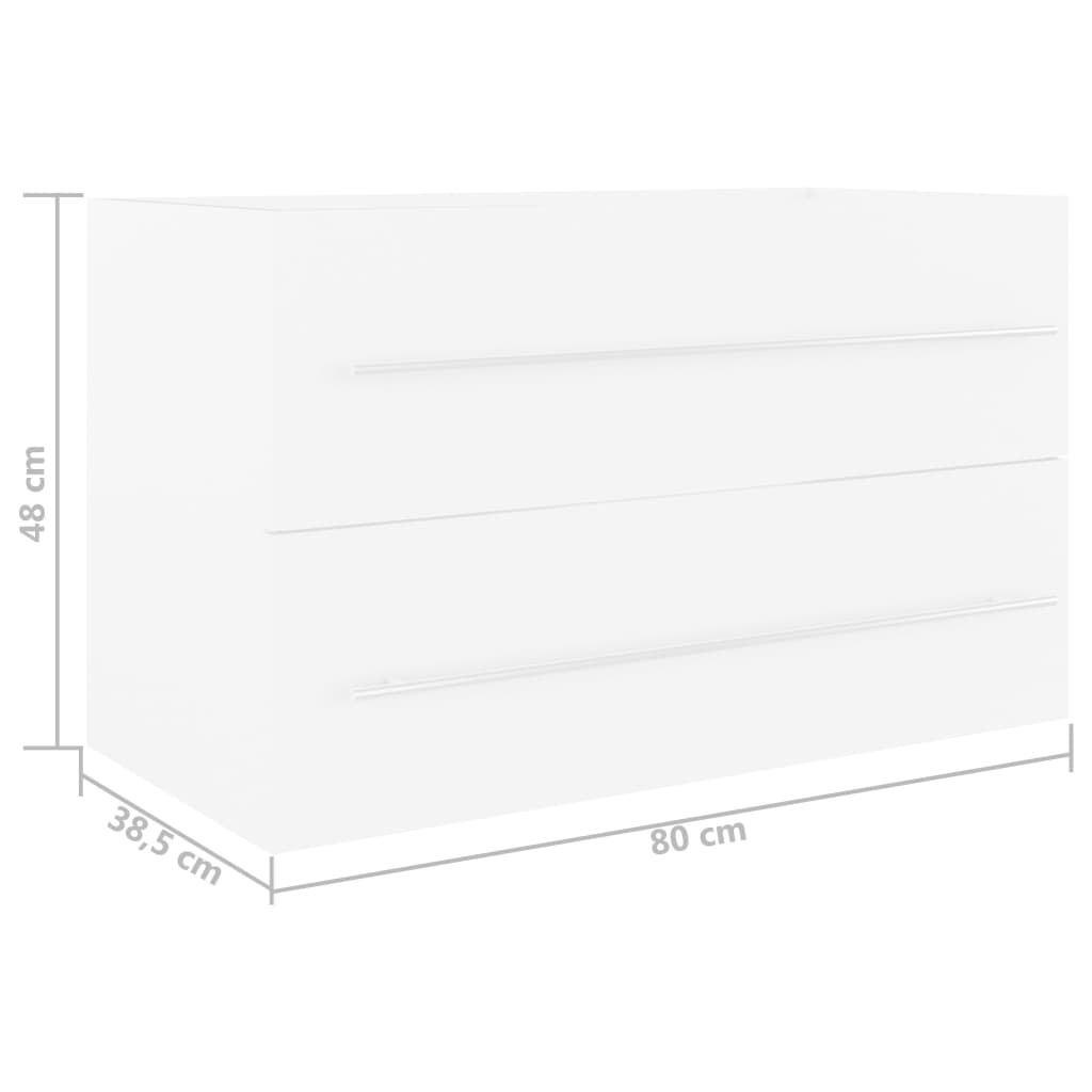 Ormarić za umivaonik bijeli 80 x 38,5 x 48 cm konstruirano drvo