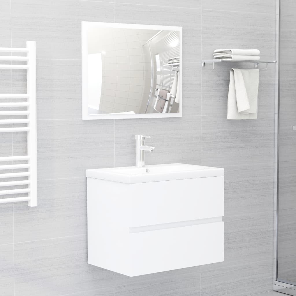 Ormarić za umivaonik bijeli 60 x 38,5 x 45 cm konstruirano drvo
