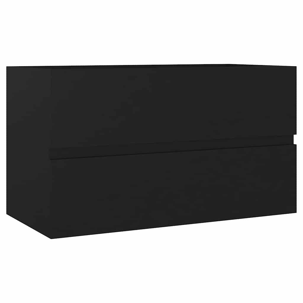 Ormarić za umivaonik crni 80 x 38,5 x 45 cm konstruirano drvo