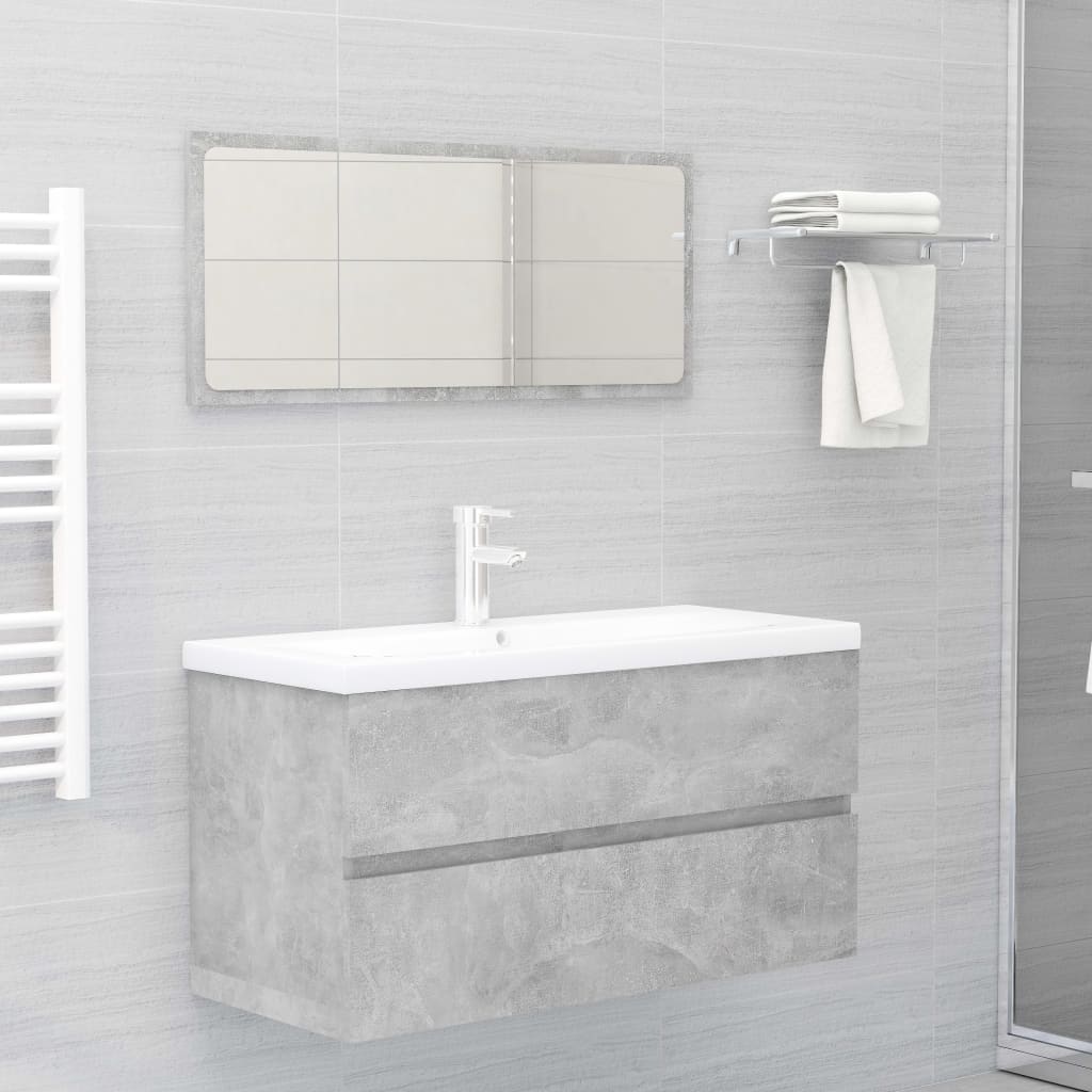 Ormarić za umivaonik boja betona 90x38,5x45cm konstruirano drvo