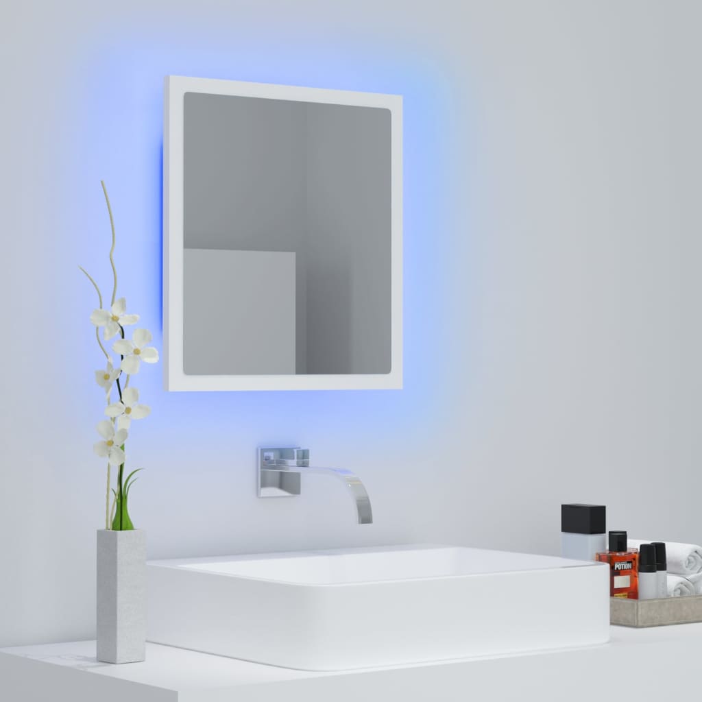 LED kupaonsko ogledalo bijelo 40 x 8,5 x 37 cm akrilno