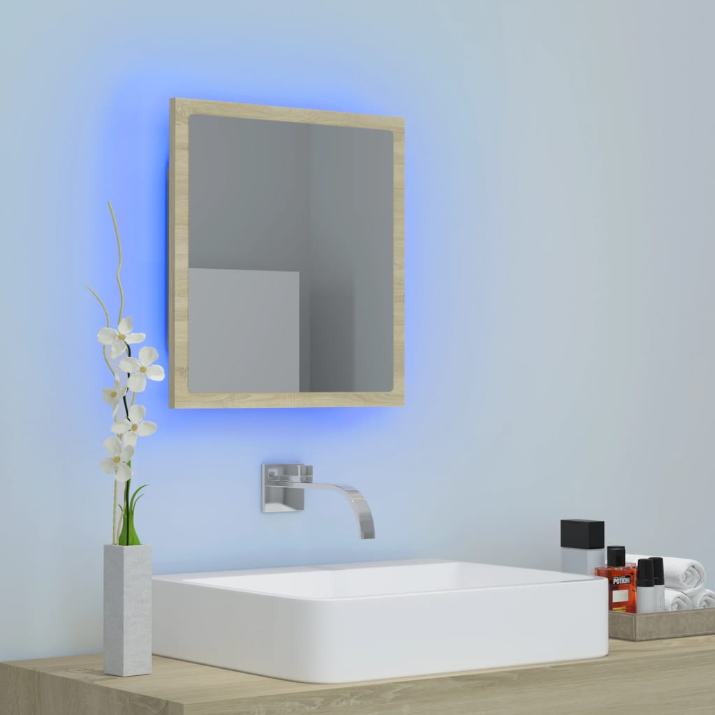 LED kupaonsko ogledalo boja hrasta sonome 40x8,5x37 cm akrilno