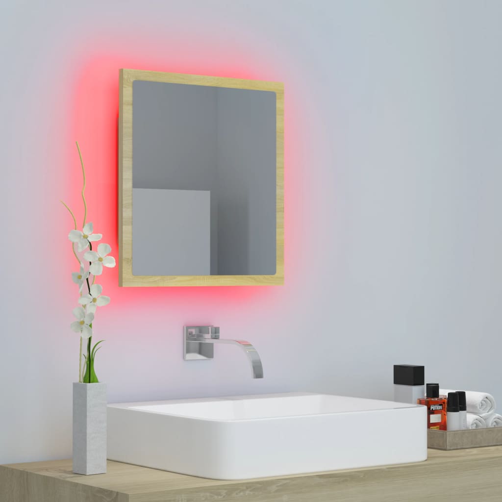 LED kupaonsko ogledalo boja hrasta sonome 40x8,5x37 cm akrilno