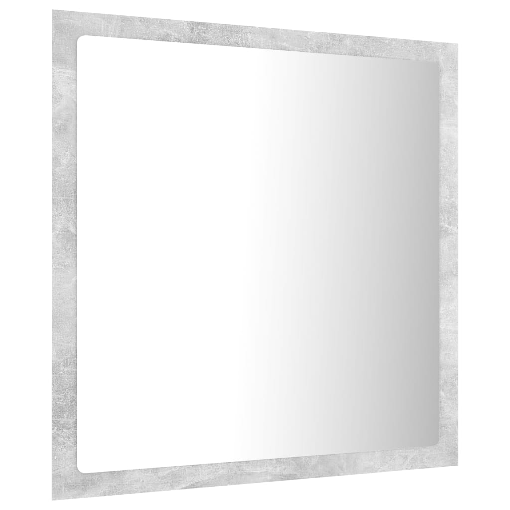 LED kupaonsko ogledalo siva boja betona 40x8,5x37 cm akrilno