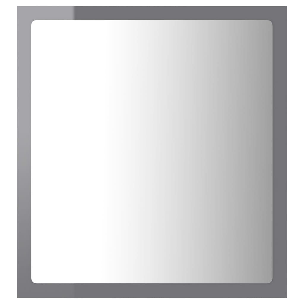 LED kupaonsko ogledalo visoki sjaj sivo 40x8,5x37 cm akrilno
