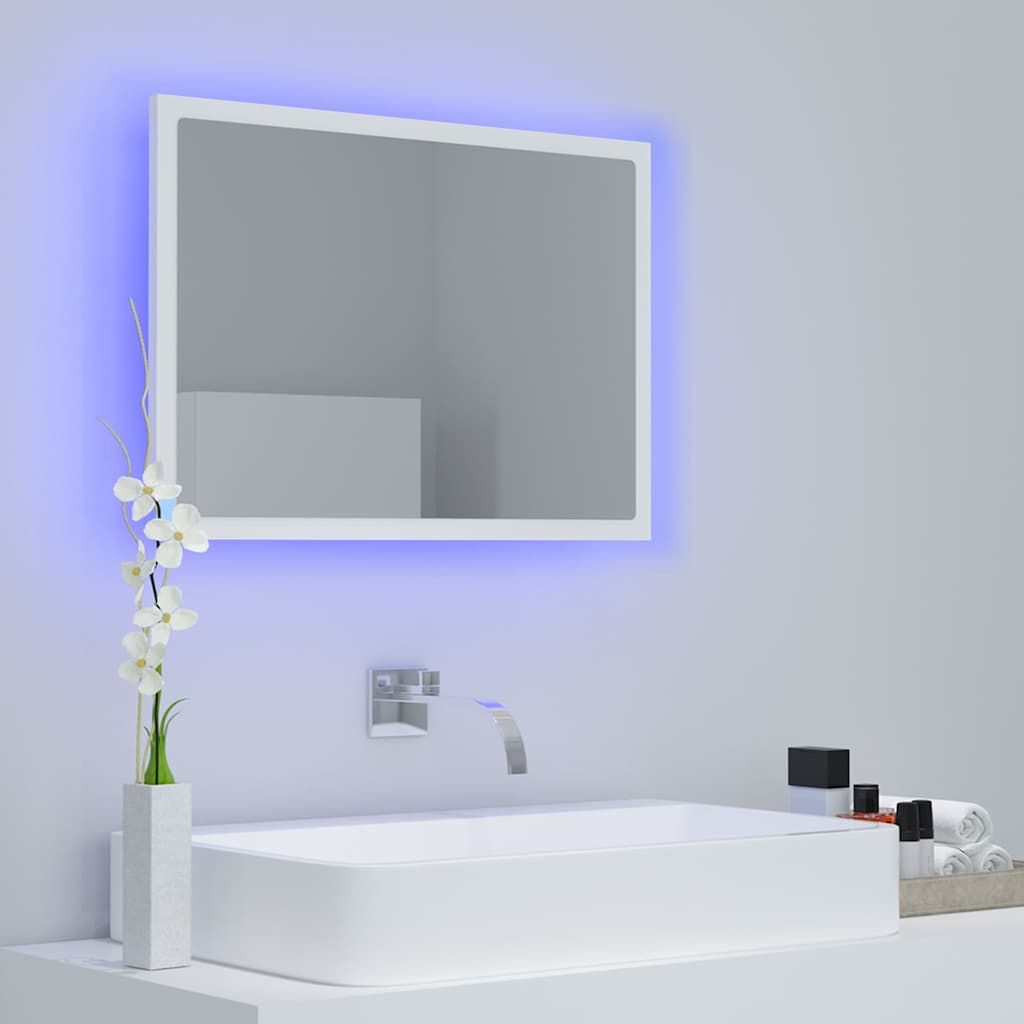 LED kupaonsko ogledalo bijelo 60 x 8,5 x 37 cm akrilno