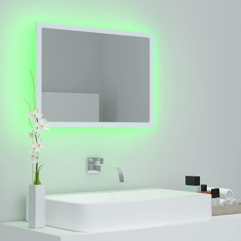 LED kupaonsko ogledalo bijelo 60 x 8,5 x 37 cm akrilno