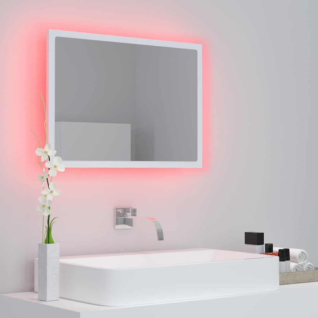 LED kupaonsko ogledalo bijelo 60 x 8,5 x 37 cm akrilno