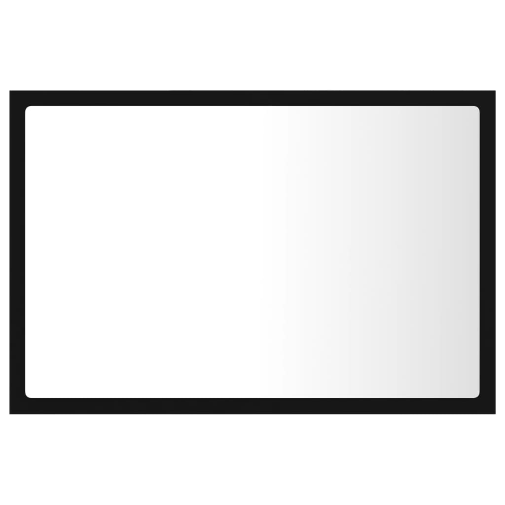 LED kupaonsko ogledalo crno 60x8,5x37 cm akrilno