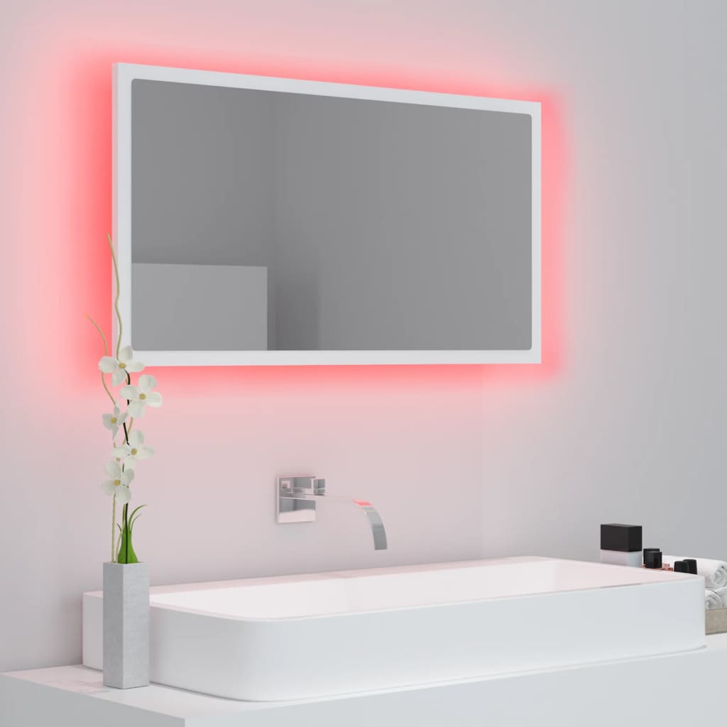 LED kupaonsko ogledalo bijelo 80 x 8,5 x 37 cm akrilno