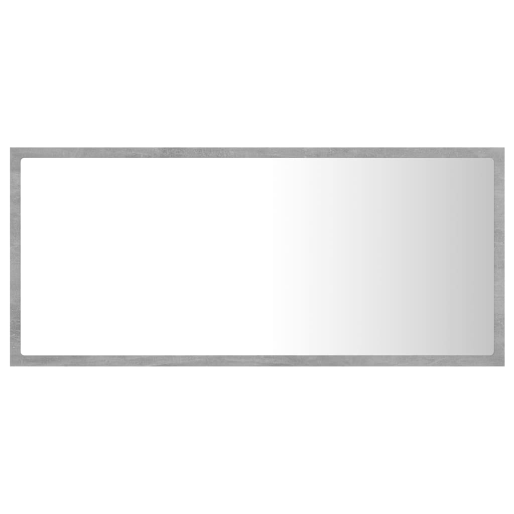 LED kupaonsko ogledalo siva boja betona 90x8,5x37 cm akrilno