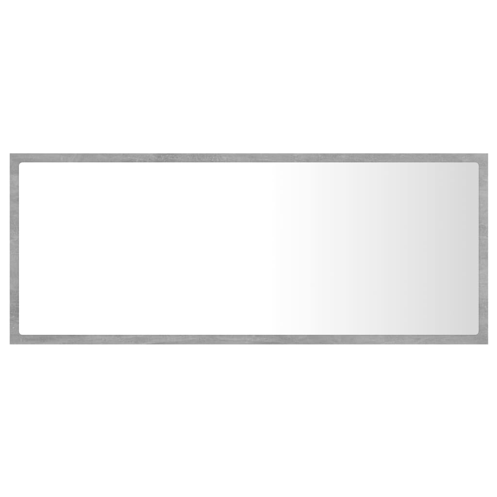 LED kupaonsko ogledalo siva boja betona 100x8,5x37 cm akrilno