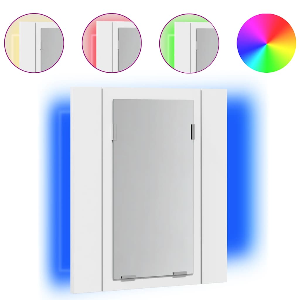 LED kupaonski ormarić s ogledalom bijeli 40x12x45 cm akrilni