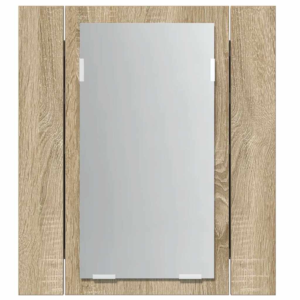 LED kupaonski ormarić s ogledalom boja hrasta 40x12x45 akrilni