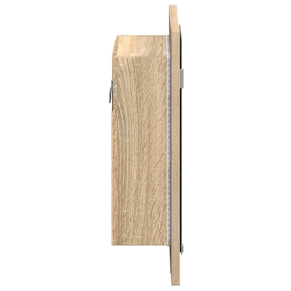 LED kupaonski ormarić s ogledalom boja hrasta 40x12x45 akrilni