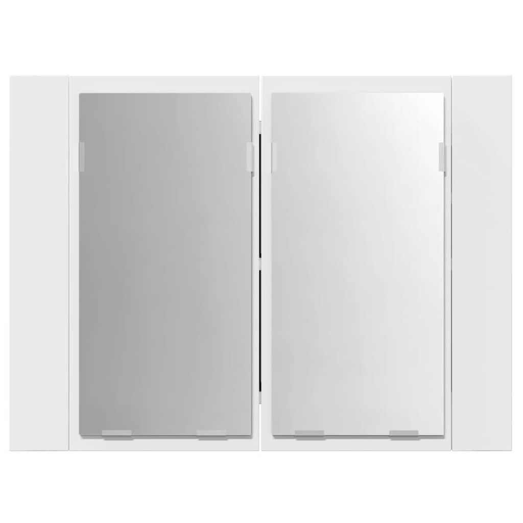 LED kupaonski ormarić s ogledalom bijeli 60x12x45 cm akrilni