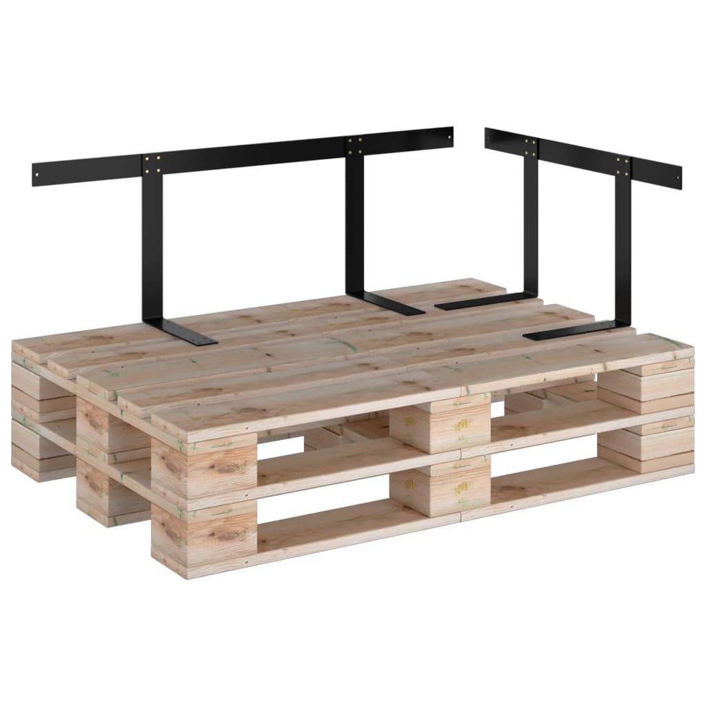 Naslon za sofu od paleta crni 110 cm željezni