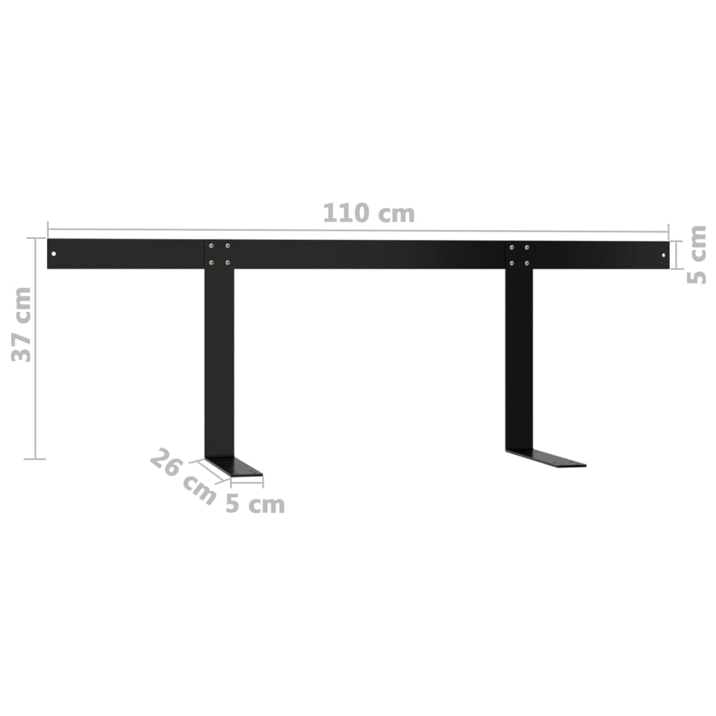 Naslon za sofu od paleta crni 110 cm željezni