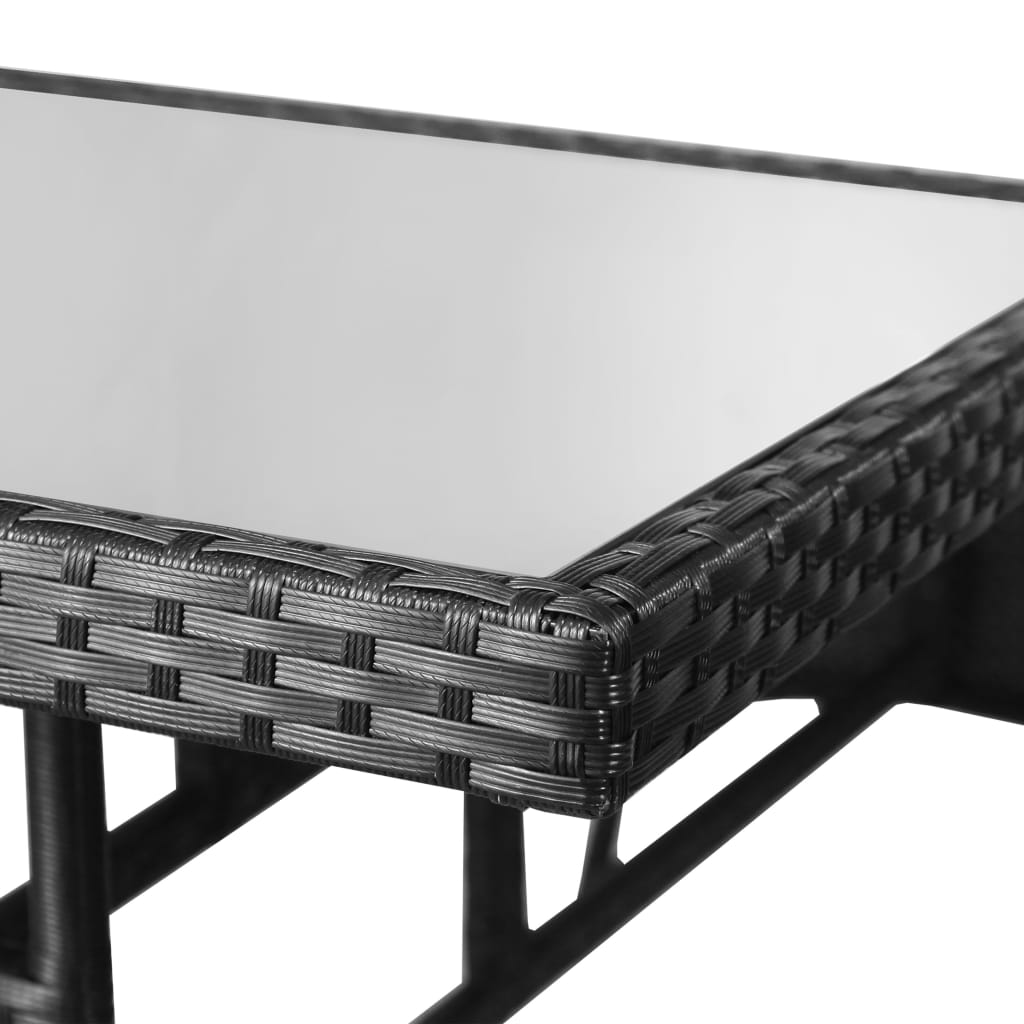 5-dijelni vrtni blagovaonski set od poliratana crni