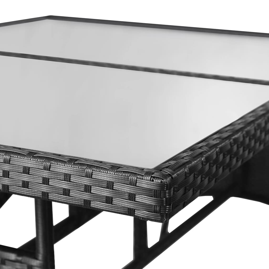 5-dijelni vrtni blagovaonski set od poliratana crni