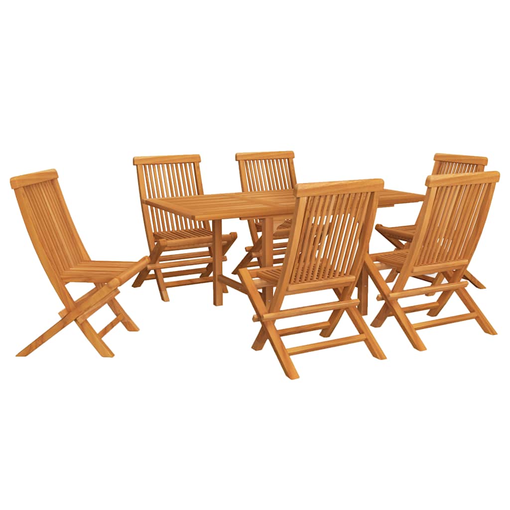 7-dijelni vrtni blagovaonski set od masivne tikovine