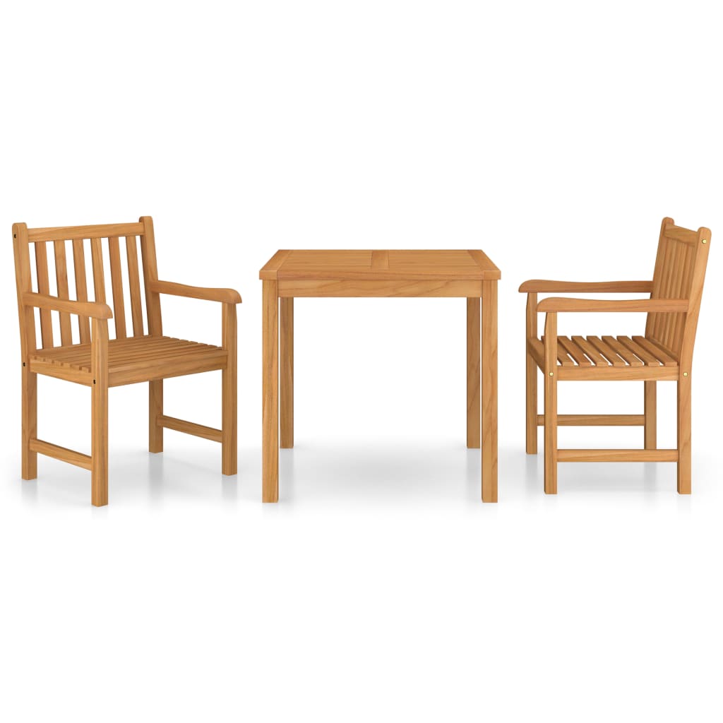 Vrtni blagovaonski set od 3 dijela 80x80 cm masivno tikovino drvo